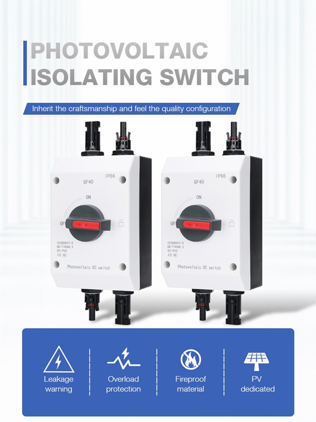 How should the isolation switch be installed?